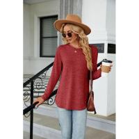 Camiseta de mujer con cuello redondo y botones lisos, ropa estética holgada para mujer, ventas baratas con mangas - details 13