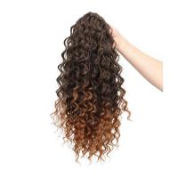 Cola de Caballo rizada de 18 pulgadas, pelo sintético ombré, peluca rizada corta y esponjosa, extensión de cabello con Clip con cordón negro Afro - details 10