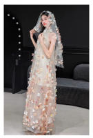 Vestido exquisito y etéreo para mujer, novedad de 2025, vestido de compromiso para sesión de fotos de la mañana nupcial con flores dulces francesas de alta gama - details 7