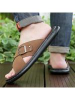 Chanclas de gran tamaño para hombre, sandalias de verano para exteriores, chanclas casuales, cien una palabra, arrastre al aire libre, zapatos de playa - details 3