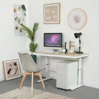 Cajonera Oficina con 3 Cajones, Armario Archivador Móvil con Ruedas, Metalico Mueble Oficina Archivador con Cerradura y Llave para Carta/A4, Blanco + Gris, 45 x 30 x 61cm - details 1