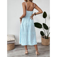Nuevo vestido informal de verano para mujer, estilo vacacional, a rayas, decorativo y sin mangas. - details 6