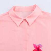 Conjunto de Verano para Mujer OUWU Blusas de Satén con Estampado de Moda Un Solo Pecho - details 4