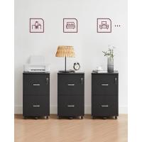 Archivador de 2 Cajones con Cerradura Soporte para Impresora A4 Montaje Necesario Negro LCD27BKV1 - details 6