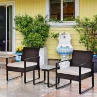 Juego de Mesa y Sillas de Jardín al Aire Libre Ratán Negro 3 Piezas 2 Sillones y 1 Mesa de Vidrio - details 18