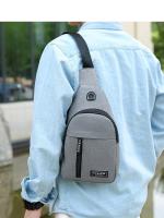 Bolso de pecho para hombre, bandolera de un solo hombro, informal, a la moda, Color sólido - details 11