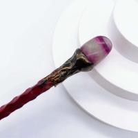 Varita mágica de piedra de cristal Natural de 19CM, varita de bruja de cuarzo rosa, cetro de brujería, curación de Reiki, decoración del hogar, regalo para niños - details 3