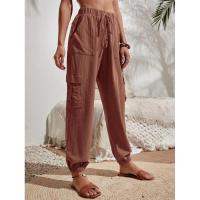 Pantalones de cintura elástica para mujer, pierna con bolsillos, estilo coreano, moda estética clásica - details 20