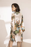 Camisón fino de algodón y seda para mujer, ropa de dormir de manga larga con estampado de flores, novedad, Primavera - details 1