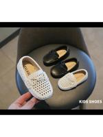 Zapatos casuales de moda para niños, zapatos planos sin cordones para niños, Color sólido, novedad de 2025, mocasines para niños con agujeros de PU antideslizantes simples y suaves - details 2