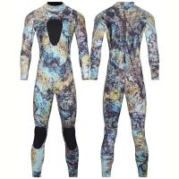 Traje de neopreno de 3MM de camuflaje de una pieza, traje de baño de manga larga de cuerpo completo, cálido, a prueba de frío, para buceo, natación, surf - details 2