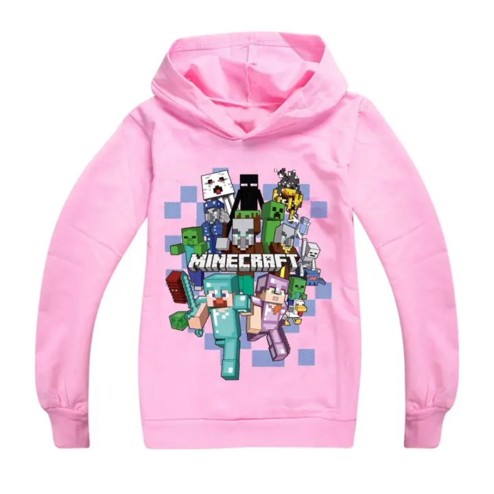 Sudadera con capucha de juego de dibujos animados para niños, sudadera informal de manga larga con gráfico de Minecraft para niños y niñas de 3 a 14 años - 1
