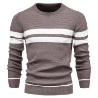 Suéter informal a rayas para hombre, Jersey de punto con cuello redondo, Color a juego, Otoño e Invierno - details 8