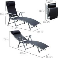 Sillón de Jardín Plegable con Resalto Ajustable 7 Niveles Carga de 165kg - details 20