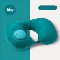 1 pieza de una almohadilla inflable en forma de U comprimida para automóviles, una almohadilla de soporte de cuello para viajes y uso de oficina, y un reposacabezas de protección de cuello para automóviles. - details 8