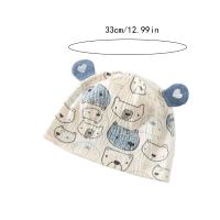 Gorro de muselina sin hueso de algodón para mantener el calor, gorro fetal de dibujos animados para bebé de 0 a 3 meses, turbante elástico suave para recién nacido - details 1