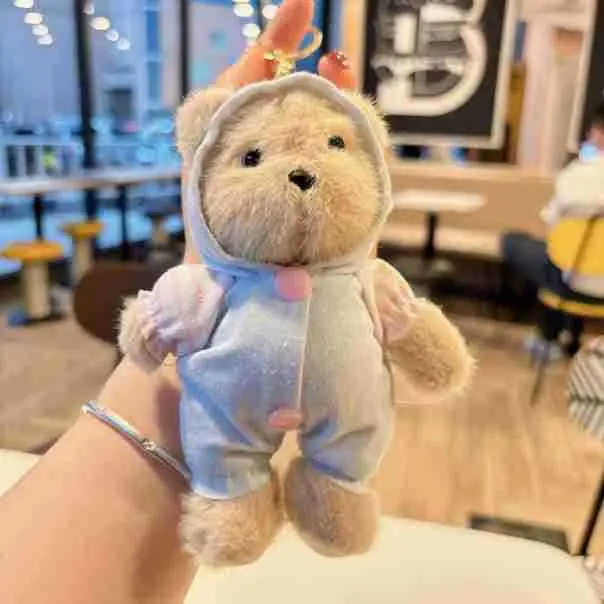 LLavero de adornos colgantes de dibujos animados, muñeco de peluche con colgante de oso de tela bonito de celebridad de Internet - 1