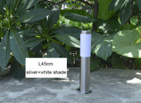 Luz de césped al aire libre de acero inoxidable H30cm H45cm, sombra blanca E27, iluminación de camino de jardín, lámpara de paisaje de poste Exterior para patio - details 3