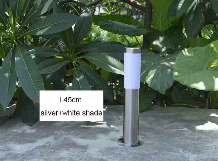 Lámparas de acero inoxidable modernas para césped, luz Led negra para exteriores, resistente al agua, para camino de jardín y paisaje, 45cm, 60cm - 1