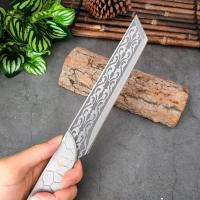 Cuchillo De Cocina De Acero Inoxidable Resistente Para Corte De Carne Y Pescado Hoja Forjada Con Patrón De Láser Herramienta Chef Profesional Para Cocina Y Preparación De Alimentos - details 3