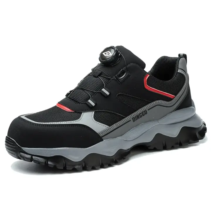 Zapatillas de seguridad ligeras y transpirables con puntera de acero, diseño antiperforación y antigolpes, zapatos de trabajo para hombres - 1