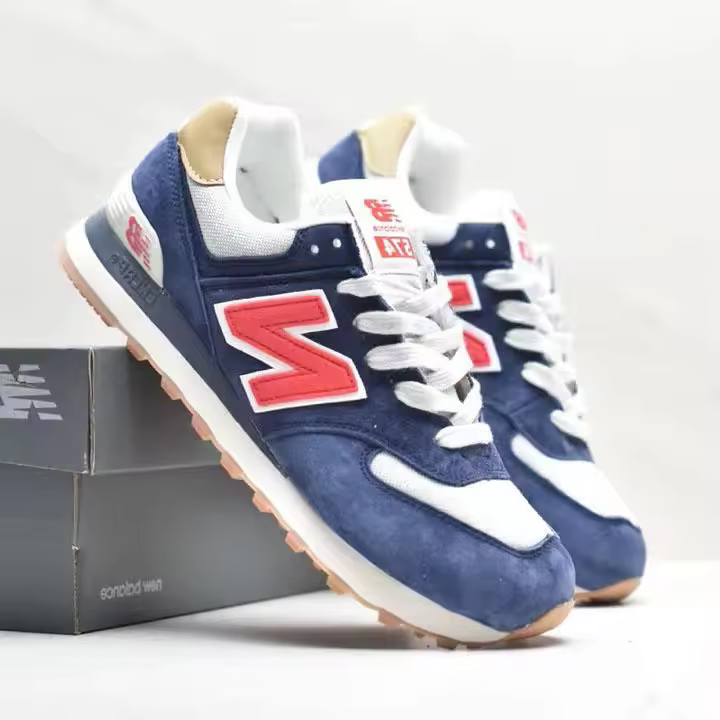 LETEN 【VENTA CALIENTE】 Tienda oficial NB574 Zapatilla de deporte Gris Azul 574NSF Zapatos deportivos para hombres Mujeres Pegatinas de pared para correr - 1