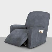 Fundas de terciopelo para silla reclinable, gruesas y elásticas, con bolsillo lateral, lavables, Protector de sofá para chico Perezoso - details 3