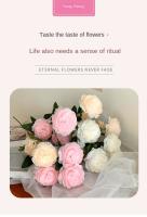 2 uds realista 3 cabezas flor de peonía Artificial 64CM DIY peonía flor simulada flores artificiales de seda para decoración de boda en casa - details 1