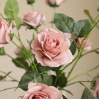 Rosa hidratante Artificial grande, 6 cabezales, simulación de tacto Real, ramas de flores rosas, flor falsa realista hecha a mano - details 3