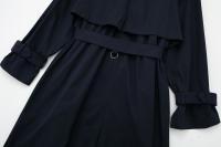 TRAFZA-Chaqueta larga de temperamento Retro para mujer, cortavientos elegante con cinturón, abrigo suelto de doble botonadura, moda de otoño - details 11