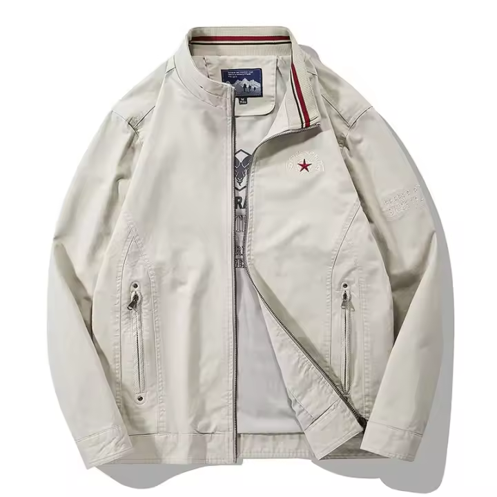 Chaqueta táctica militar retro de algodón con cuello alto cálido clásico para hombre de otoño y primavera, bosque a prueba de viento - 1