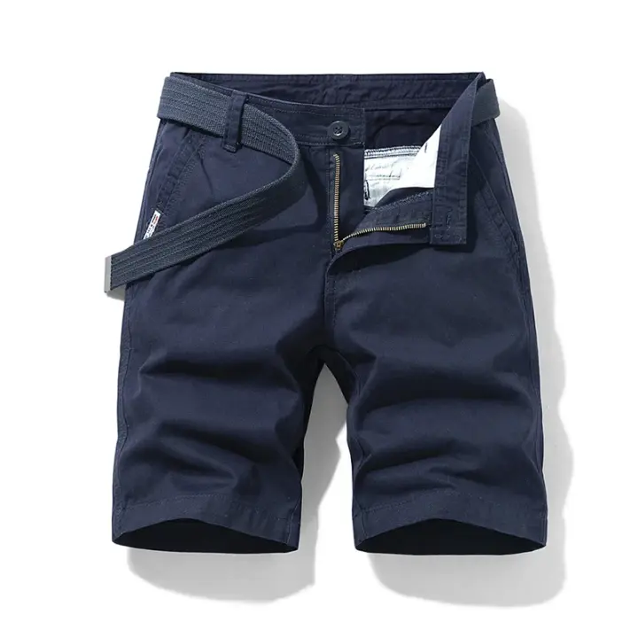 Pantalones cortos de verano para hombre, bermudas holgadas de lujo, color caqui, algodón 2025, cargo casual de alta calidad. - 1