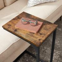 Mesa Auxiliar Industrial para Sofá Mesa de Noche en C, Bandeja de TV para Sala de Estar, Dormitorio, Estilo Rústico Marrón y Negro - details 7
