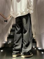 Pantalones vaqueros de invierno para hombre, pantalones vaqueros de pierna recta cálidos a la moda, pantalones vaqueros de pierna ancha azul retro - details 4