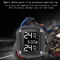Sistema de supervisión de presión de neumáticos inalámbrico, TPMS con carga USB para motocicleta con 2 sensores externos, pantalla LCD Digital - details 0