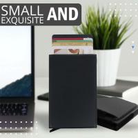 Cartera inteligente Anti RFID para hombre, portatarjetas de crédito, identificación, Metal, delgada, bloqueo de aluminio, billetera protegida, pequeña funda para tarjeta bancaria - details 2