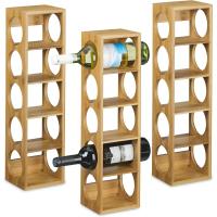 4 Botelleros Vino, Soportes Botellas, Estantes con 5 Baldas, Estanterías para Bebidas, Bambú, 53 x 14 x 12 cm - details 12