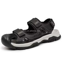Nuevas sandalias de cuero de plena flor para hombre de alta calidad, talla 46, parte superior de seguridad con punta cerrada, zapatos de gamuza para exteriores, OEM de playa - details 0