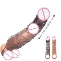 Funda reutilizable Leten, condón extensor grande, retrasa la eyaculación, alarga el pene masculino, juguetes sexuales para adultos para hombres - details 0