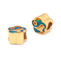 Pulseras de Brass Dorado Mate 4PCS Grande Agujero Abalorios para Hacer Joyas DIY - details 107
