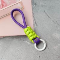LLavero de cuerda trenzada antipérdida Simple, correa colgante con nudo colorido y creativo suave, cordón trenzado Multicolor para coche - details 3