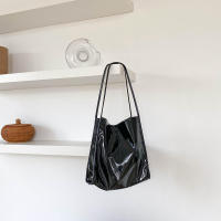 Bolso de hombro de charol de Color sólido para mujer, bolso de mano de lujo Simple, bolso de compras de viaje informal, bolso de mano - details 10