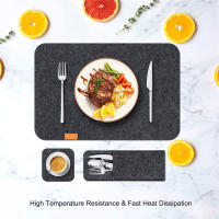 Manteles Individuales de fieltro lavables para cocina, posavasos de vidrio con aislamiento térmico, bolsas de almacenamiento para cubiertos, decoración del hogar, 3/12/18 piezas - details 2