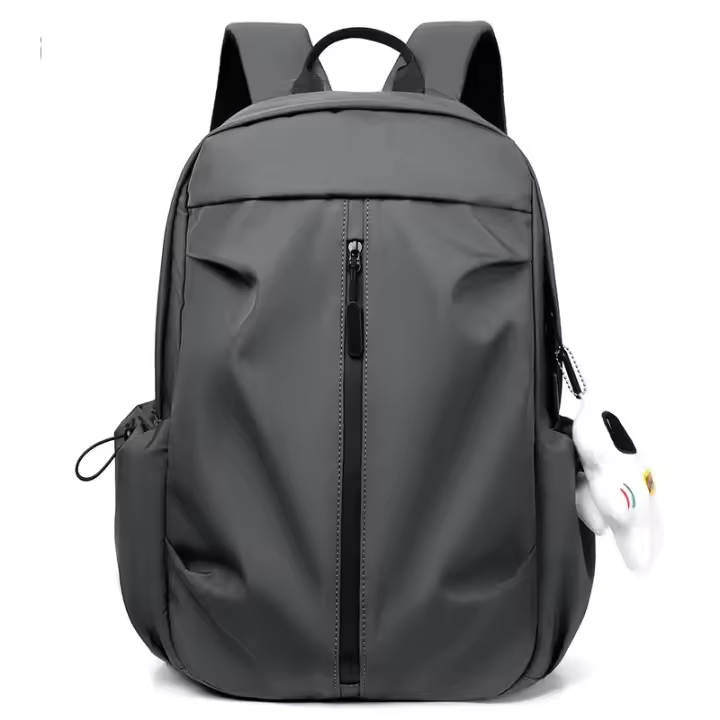 Mochila escolar de ocio de gran capacidad, mochila deportiva sencilla para ordenador Universal para hombres y mujeres con colgante - 1