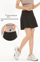 Culottes deportivos de cintura alta para mujer, falda corta de secado rápido para Yoga, Fitness, tenis, forro antivacío - details 2