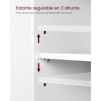 Armario de Baño, 3 Cajones, 2 Compartimentos Detrás de la Puerta, Apto para Lavabos con Pedestal, con - details 1