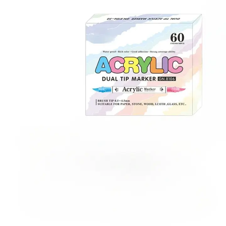 Marcador acrílico líquido rectoDoble punta blandaMarcador de doble colorPincel de estudianteColores por capas - 1