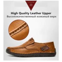 Zapatos Planos de Cuero Hechos a Mano para Hombre Moda Informal, Cómodos, Calidad Superior, Talla 48 - details 5