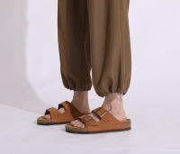 Sandalias al aire libre de una palabra, zapatos de playa, zapatos de hombre, zapatos de mujer, zapatillas de cuero genuino, verano bajo - details 14
