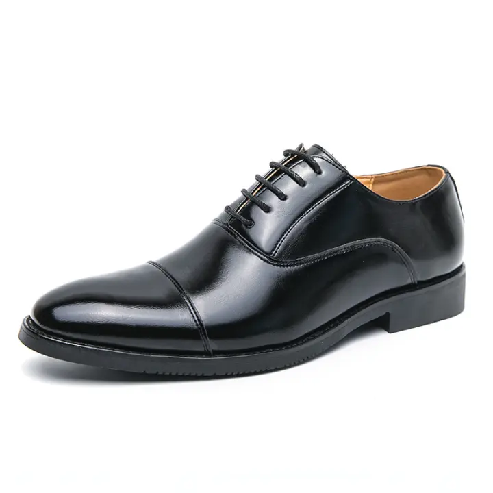Zapatos de cuero de negocios para hombres de gran tamaño, zapatos Oxford versátiles - 1
